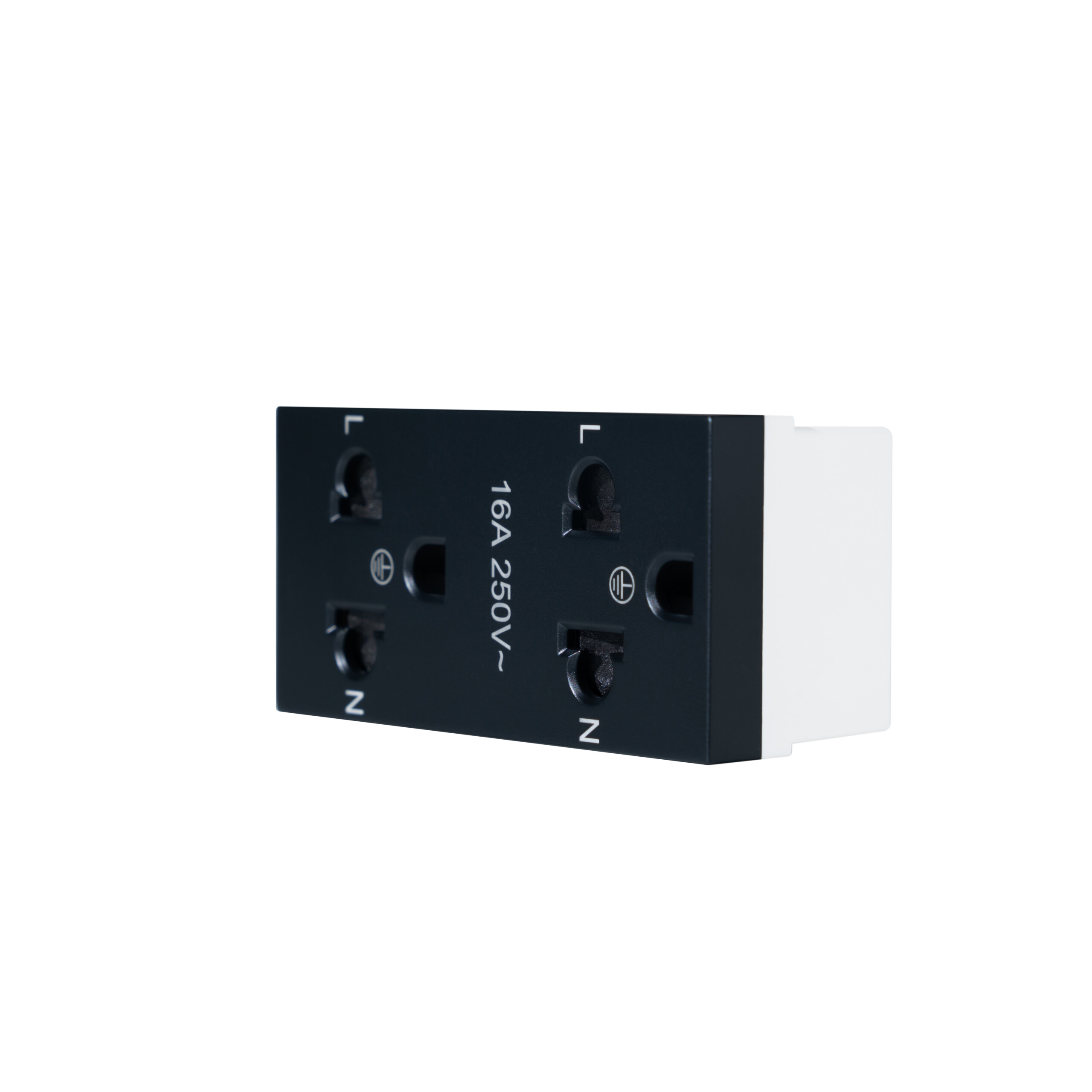SIM51A-102L-BL เต้ารับปลั๊กคู่ 3 รู ขนาด 72มม. - Image 1