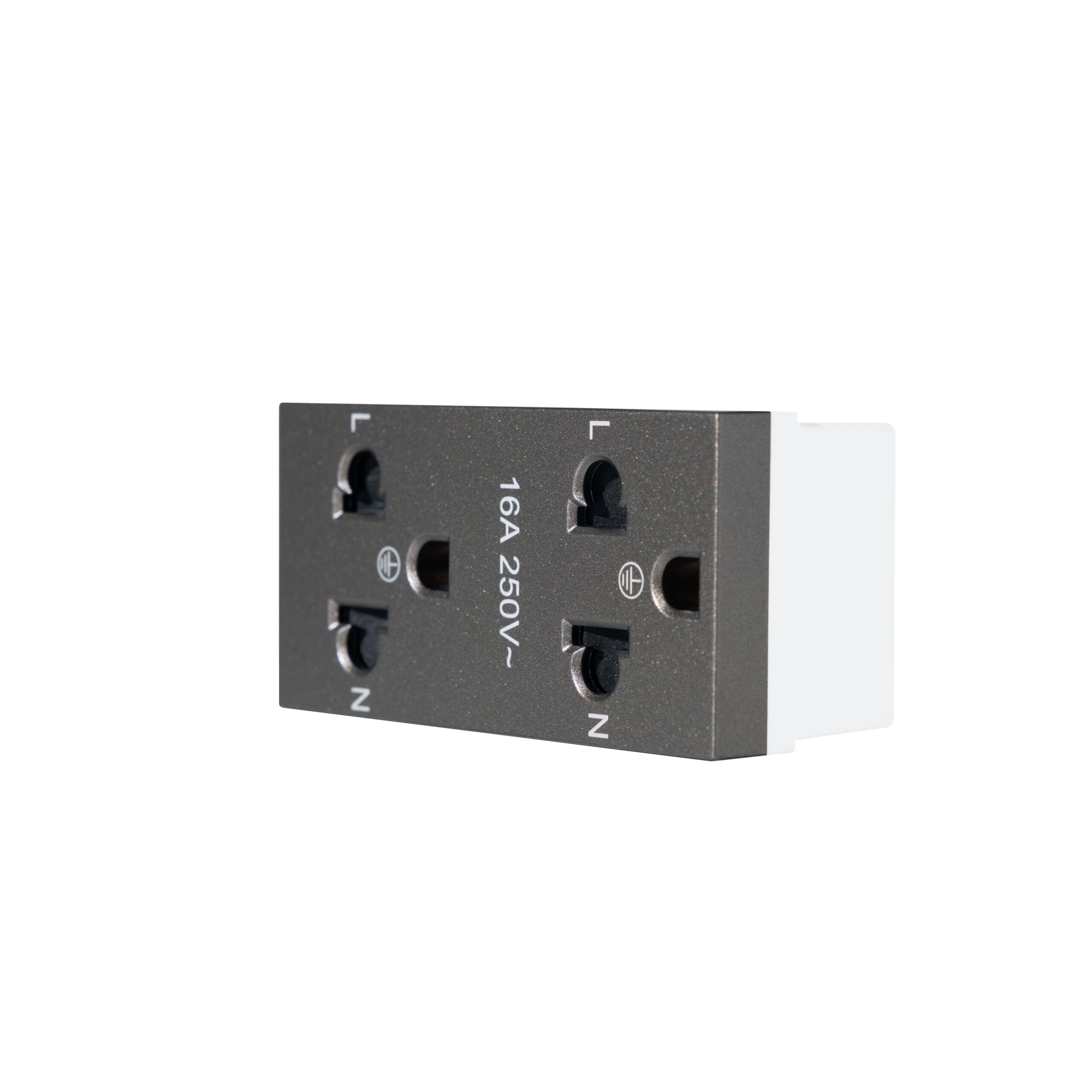 SIM51A-102L-BR เต้ารับปลั๊กคู่ 3 รู ขนาด 72มม. - Image 3