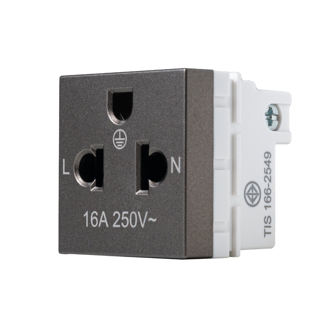 SIM51A-10L-BR เต้ารับปลั๊กเดี่ยว 3รู ขนาด 36มม. - Image 3
