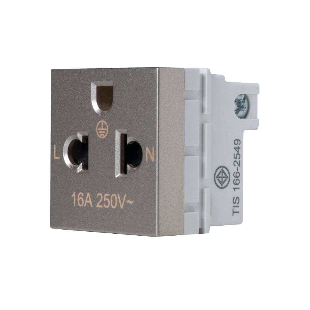 SIM51A-10L-G เต้ารับปลั๊กเดี่ยว 3รู ขนาด 36มม. - Image 4