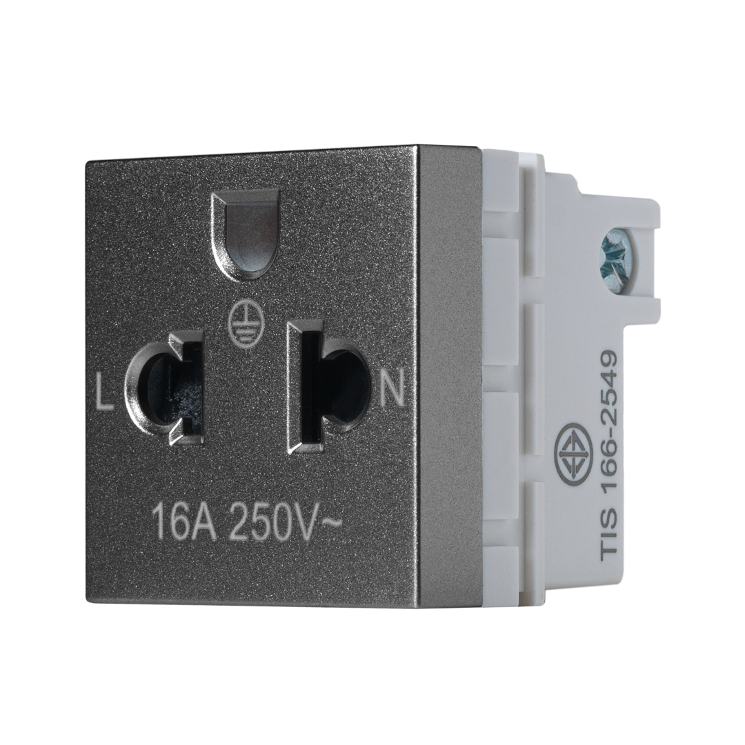 SIM51A-10L-GR เต้ารับปลั๊กเดี่ยว 3รู ขนาด 36มม. - Image 5