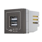 เต้ารับปลั๊กUSB 1 ช่อง 2 พอร์ต ขนาด 36มม. - Image 3