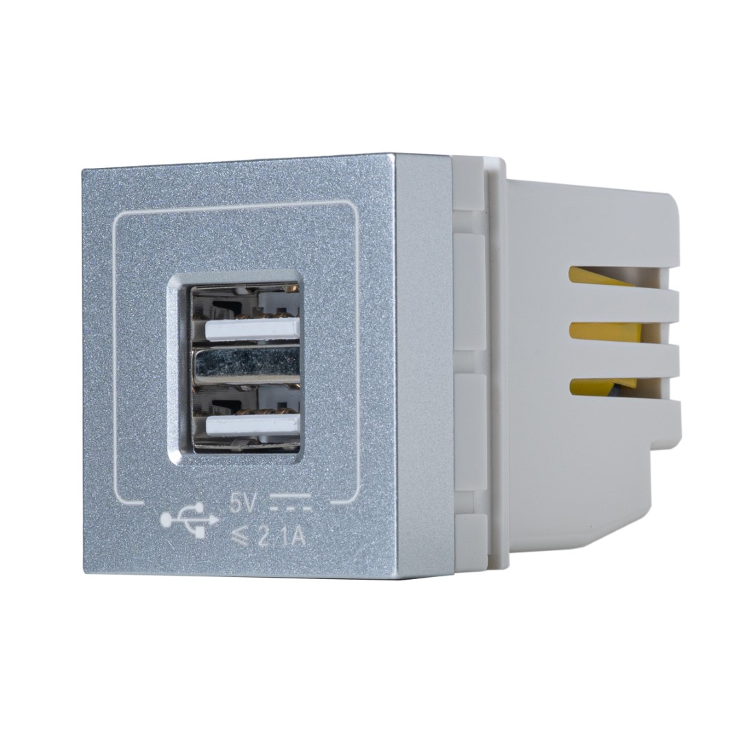 SIM51A-12M-SL เต้ารับปลั๊กUSB 1 ช่อง 2 พอร์ต ขนาด 36มม. - Image 6