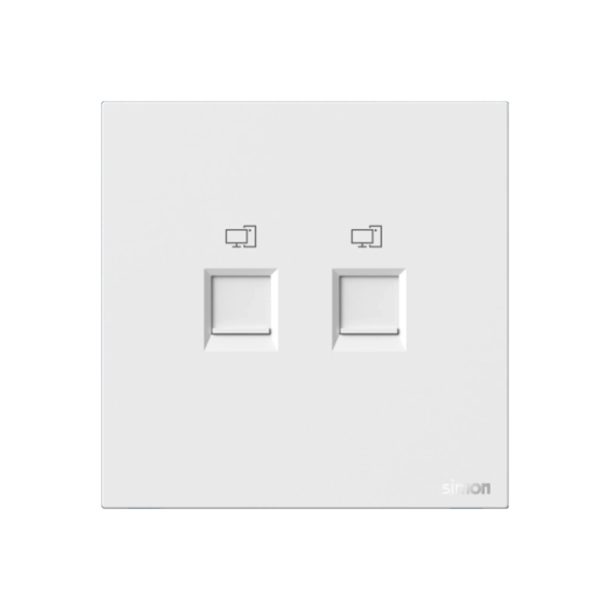 SIMM7-37-WHM-F Double Computer/LAN CAT6 Socket Pre-order - Image 1